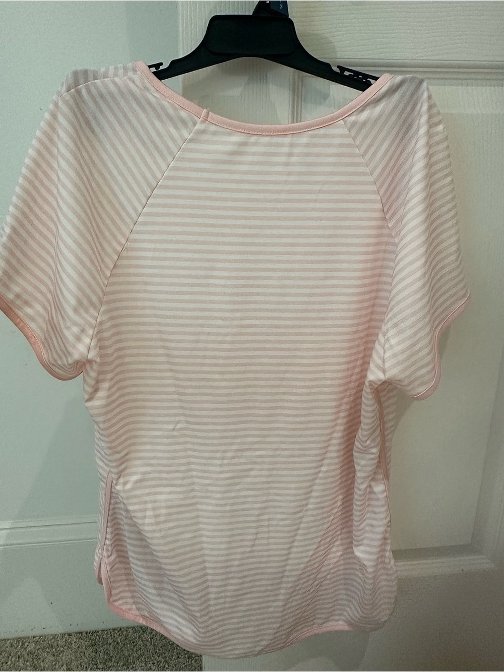 Soft Pink Striped Pajama Set - Short Sleeve Top & Shorts - Picture 3 of 5